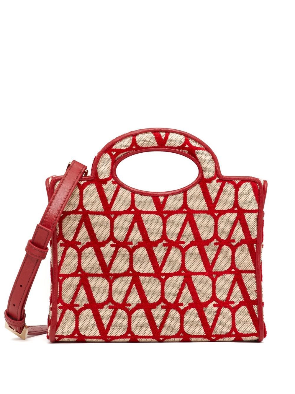 La Troisieme Toile Iconographe Shopping Bag for Woman in Beige/red