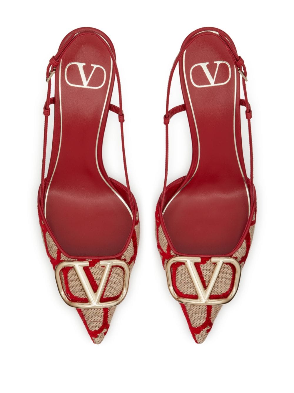 Shop Valentino Vlogo Signature Slingback Pumps In Red