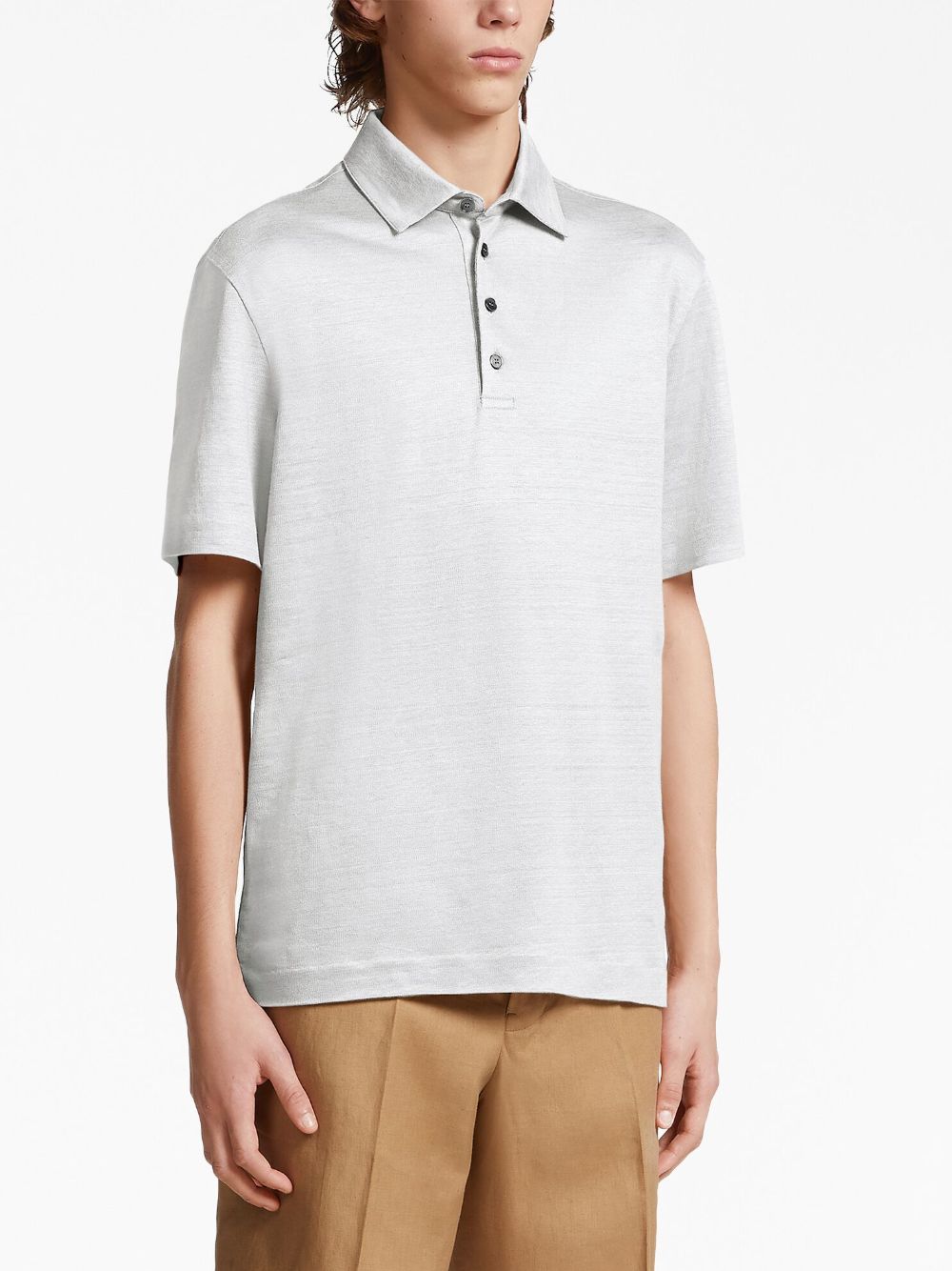 Shop Zegna Pure Linen Short-sleeve Polo Shirt In White