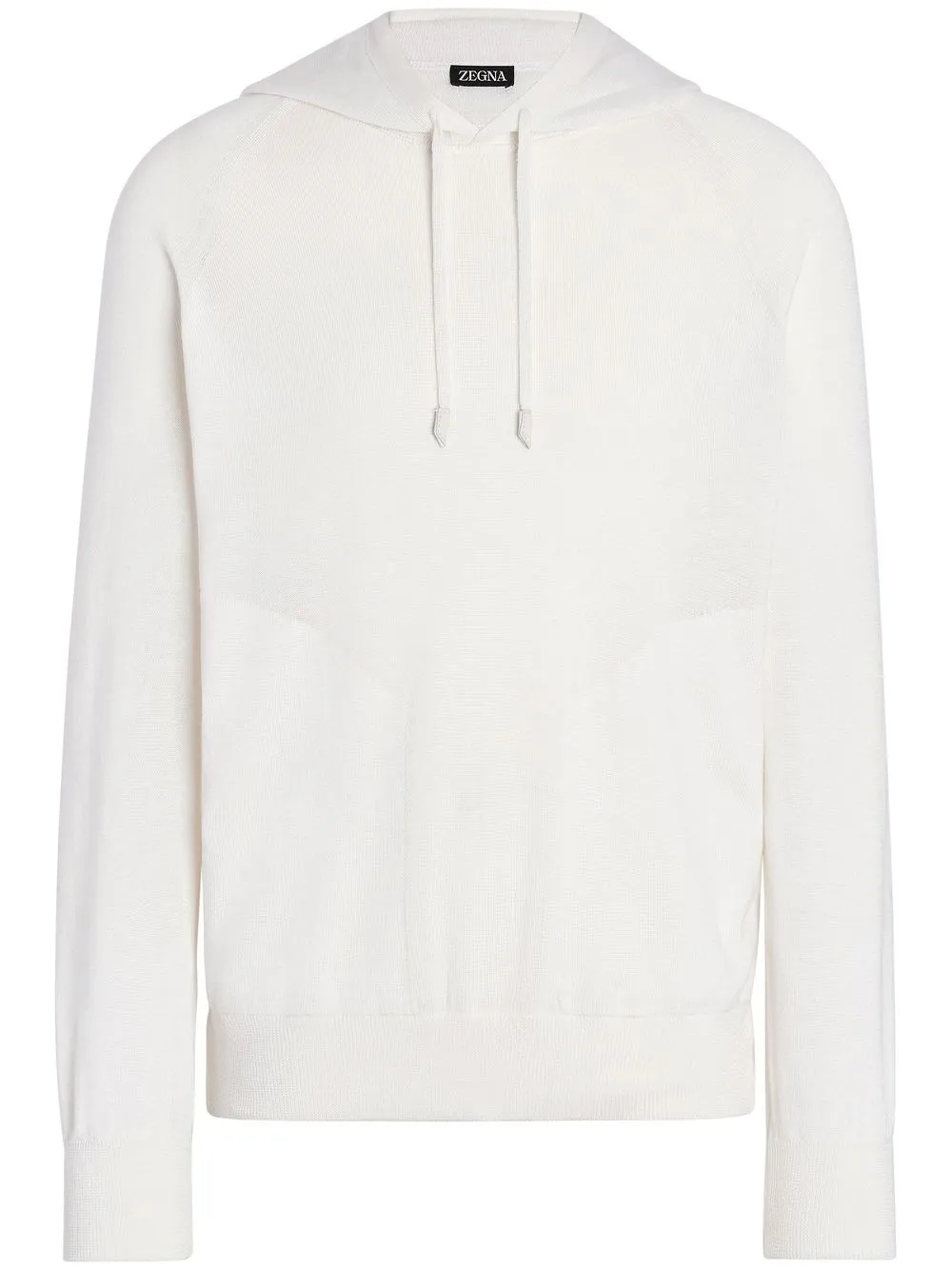 Zegna drawstring knit hoodie - White