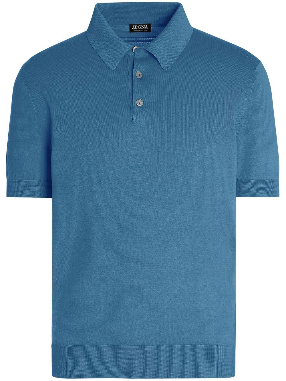 Zegna Fine-knit Polo Shirt In Blue