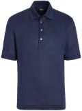 Zegna Pure Linen short-sleeve polo shirt - Blue