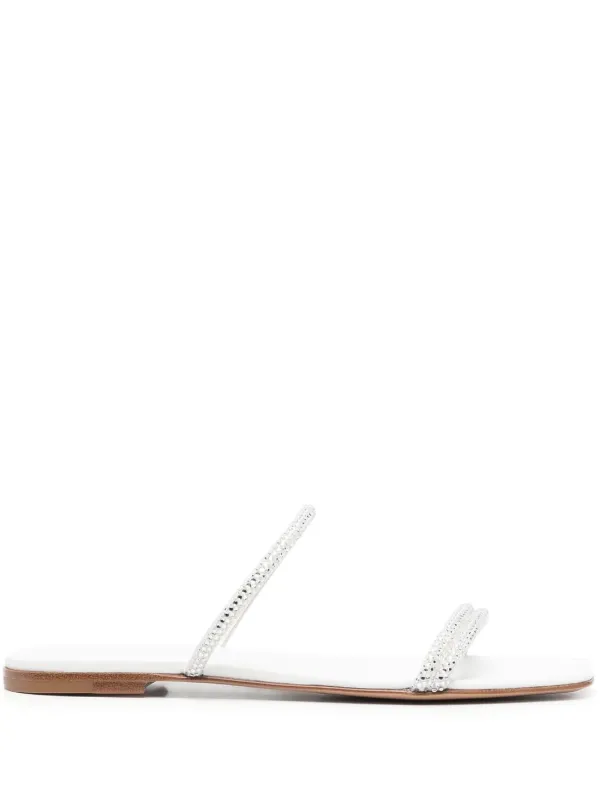 【関税&送料込】Gianvito Rossi Sandals White Cassis leather sandals in white - Gianvito Rossi | Mytheresa