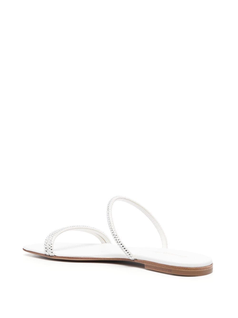 Shop Gianvito Rossi Cannes Leather Slip-on Sandals In White