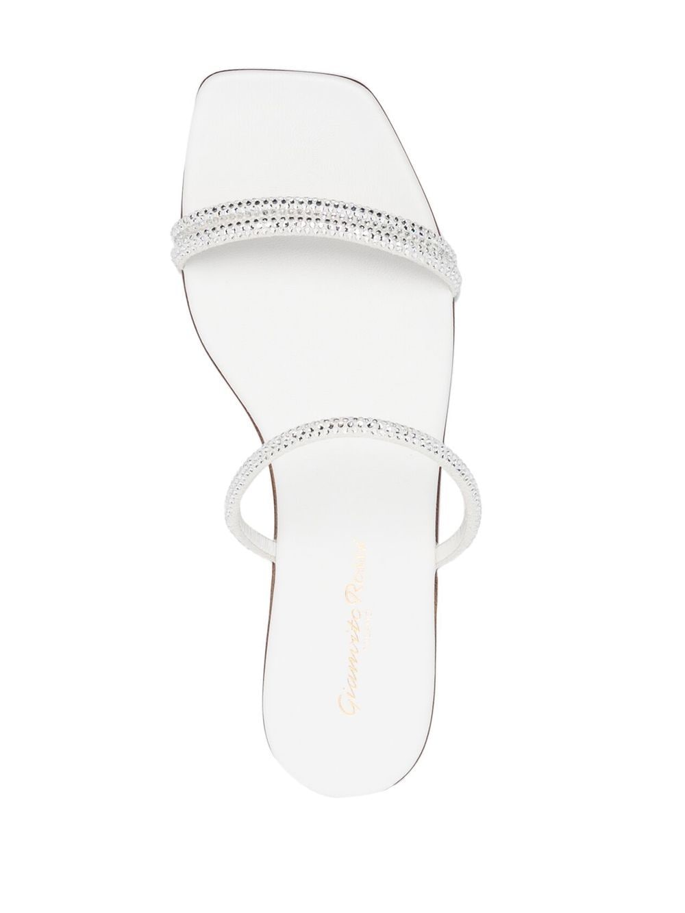 Shop Gianvito Rossi Cannes Leather Slip-on Sandals In White