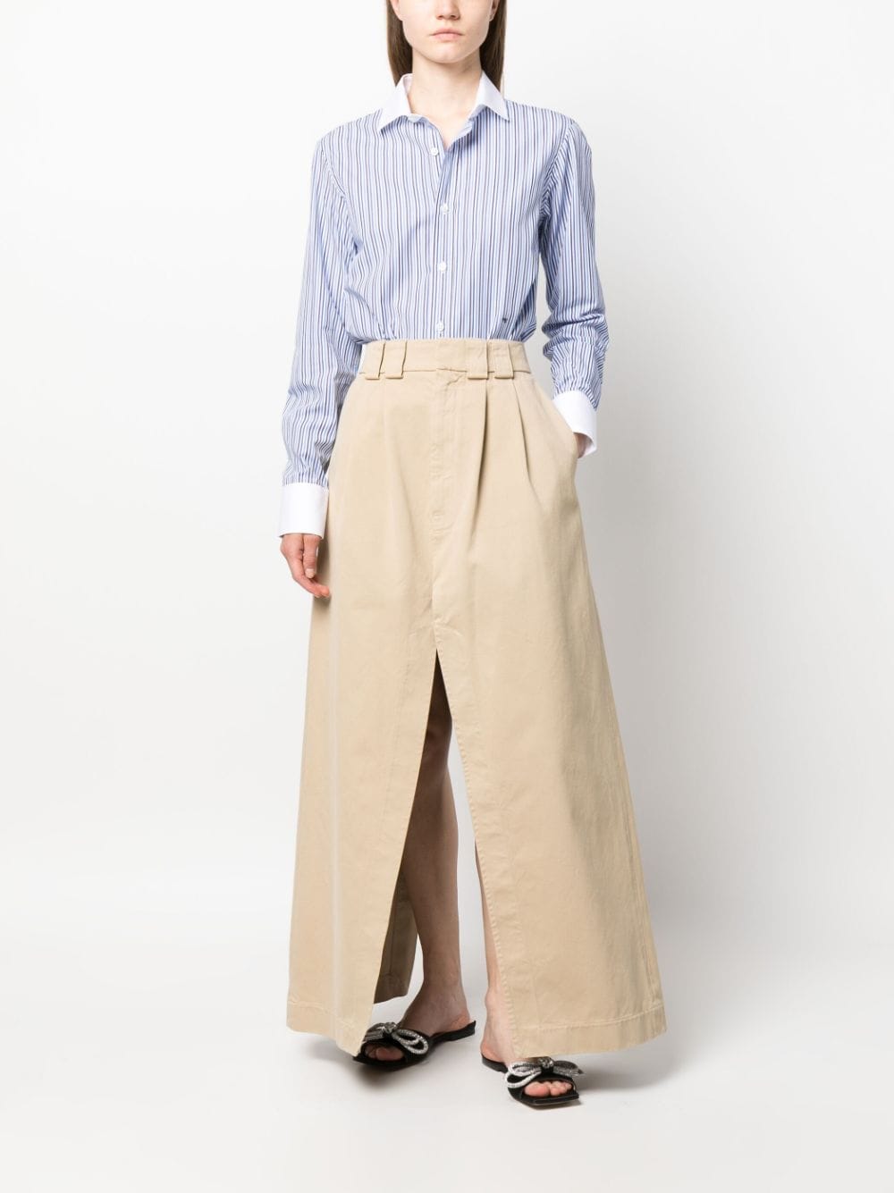 Frenken pleated cotton skirt - Beige