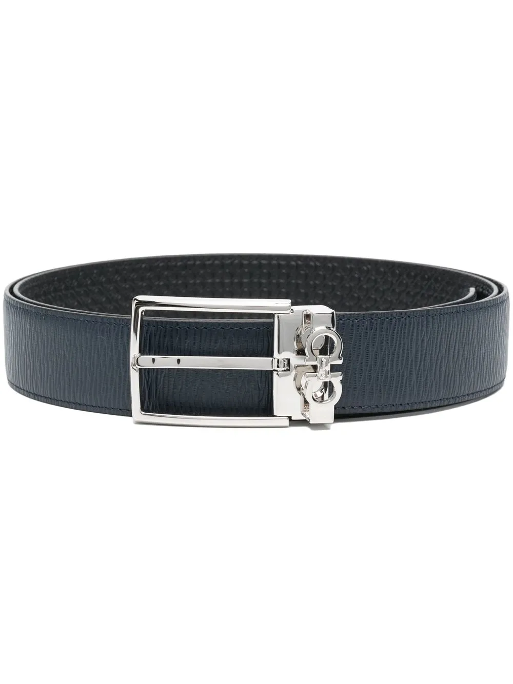 

Ferragamo Gancini-plaque leather belt - Blue