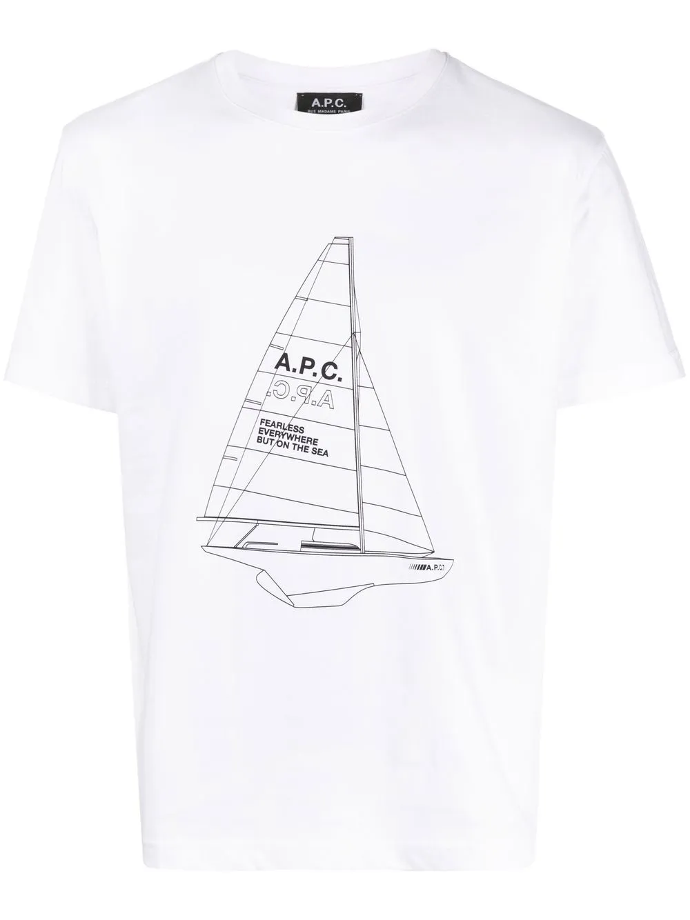

A.P.C. logo-print short-sleeve T-shirt - White