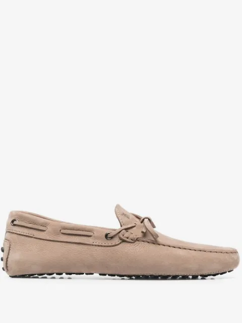 Tod's tie-fastening suede loafers