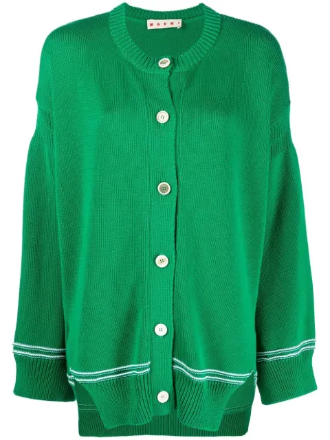 Marni intarsia-knit logo cotton cardigan