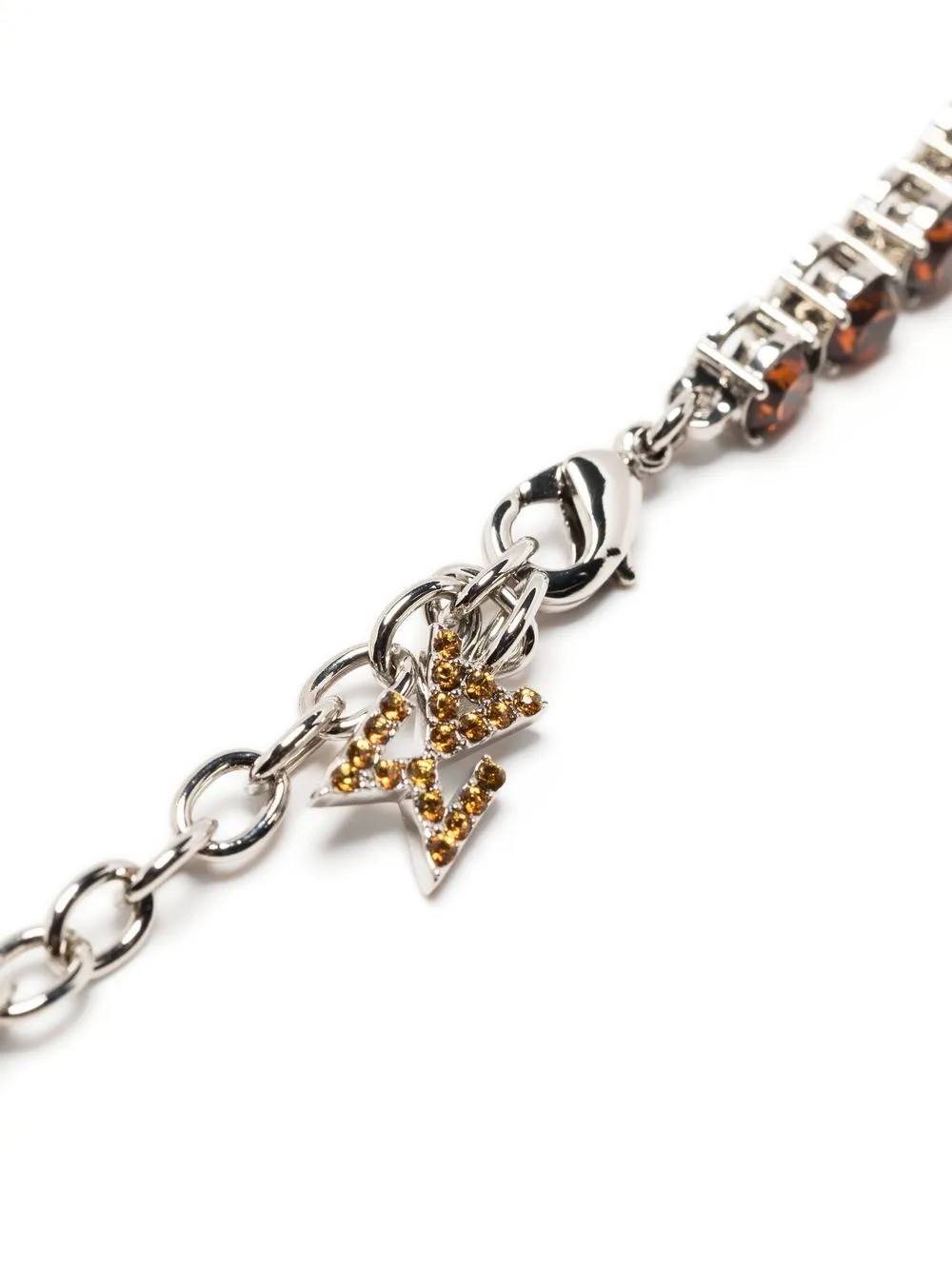 Amina Muaddi Tennis logo pendant anklet - Zilver