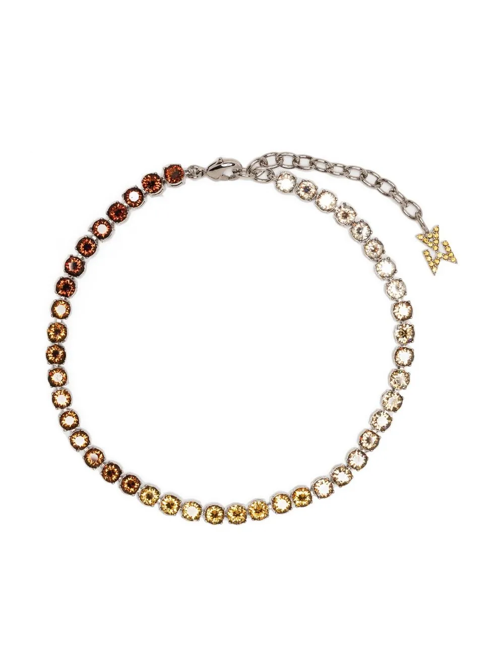 

Amina Muaddi Tennis logo pendant anklet - Silver