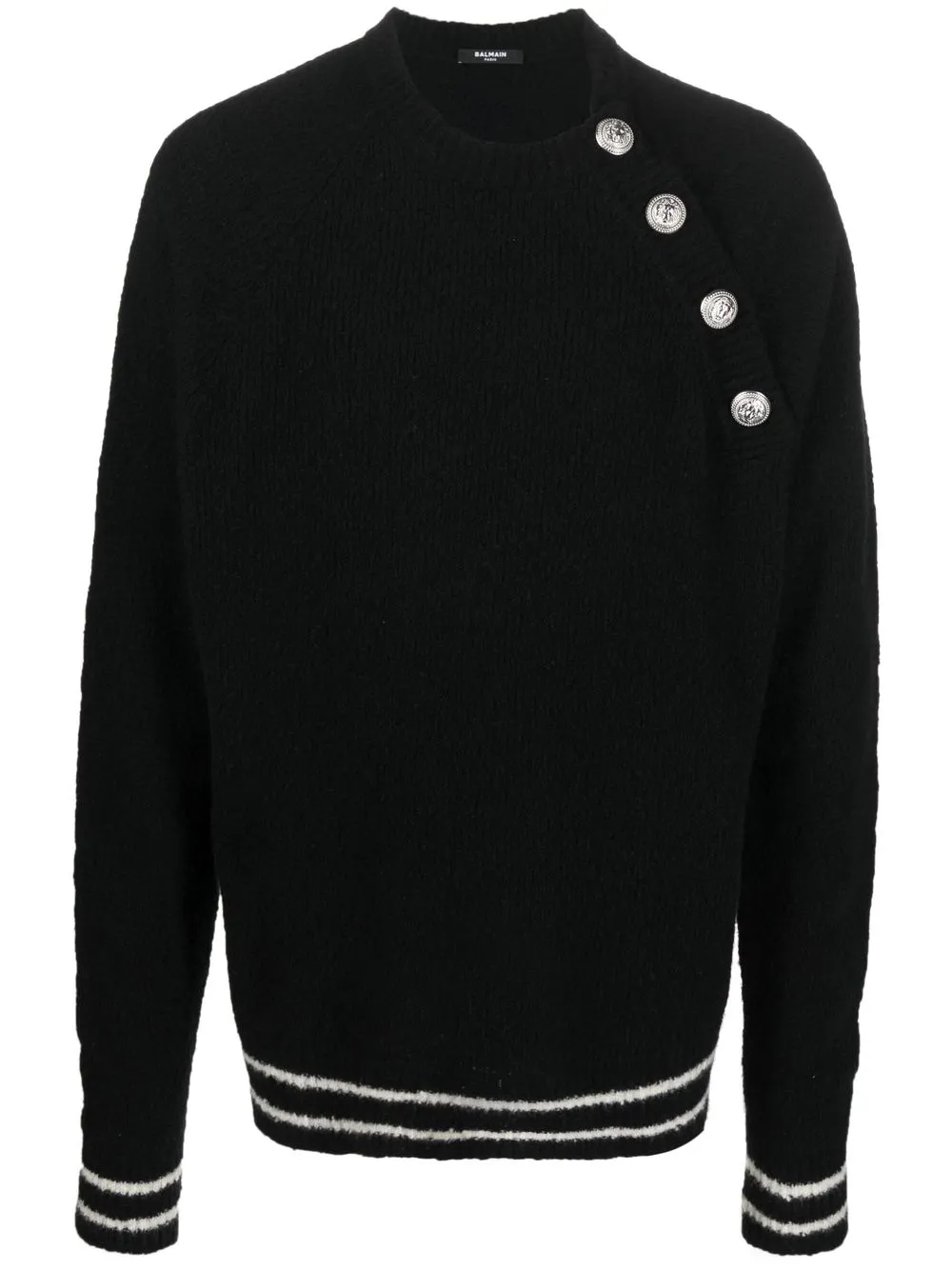 

Balmain striped chunky-knit jumper - Black