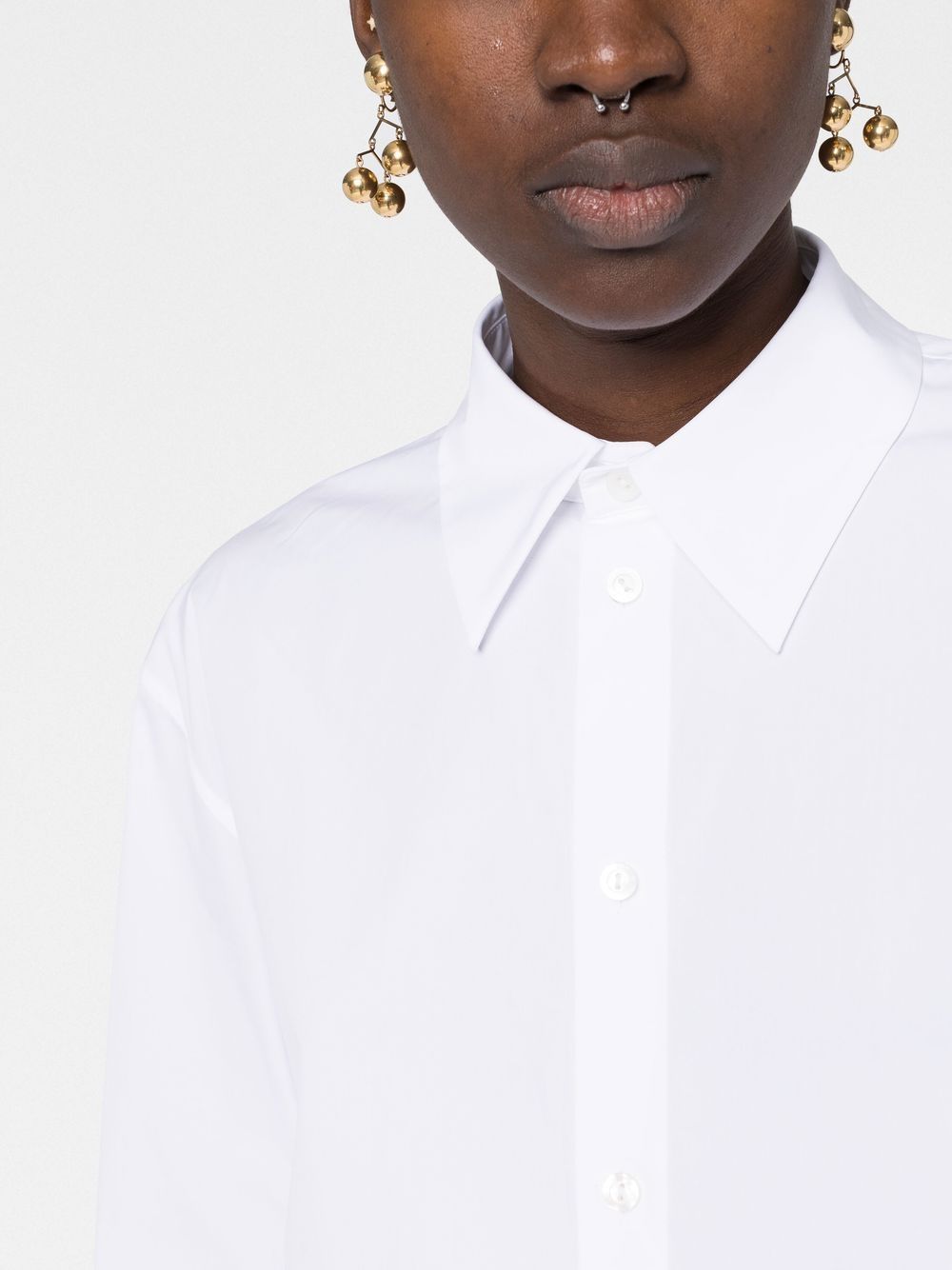 Shop Jil Sander Long-sleeve Cotton Shirt In White