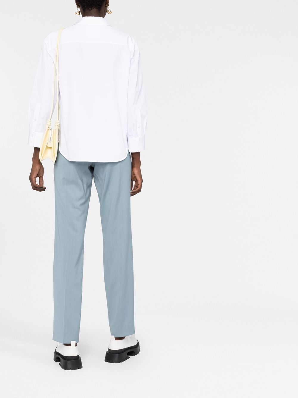 Shop Jil Sander Long-sleeve Cotton Shirt In White