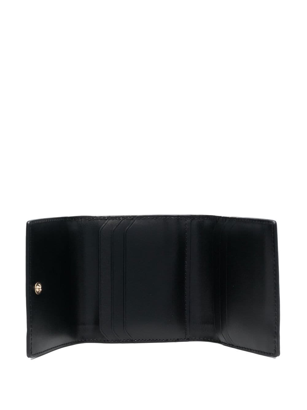 Shop Apc Trifold Leather Wallet In Black