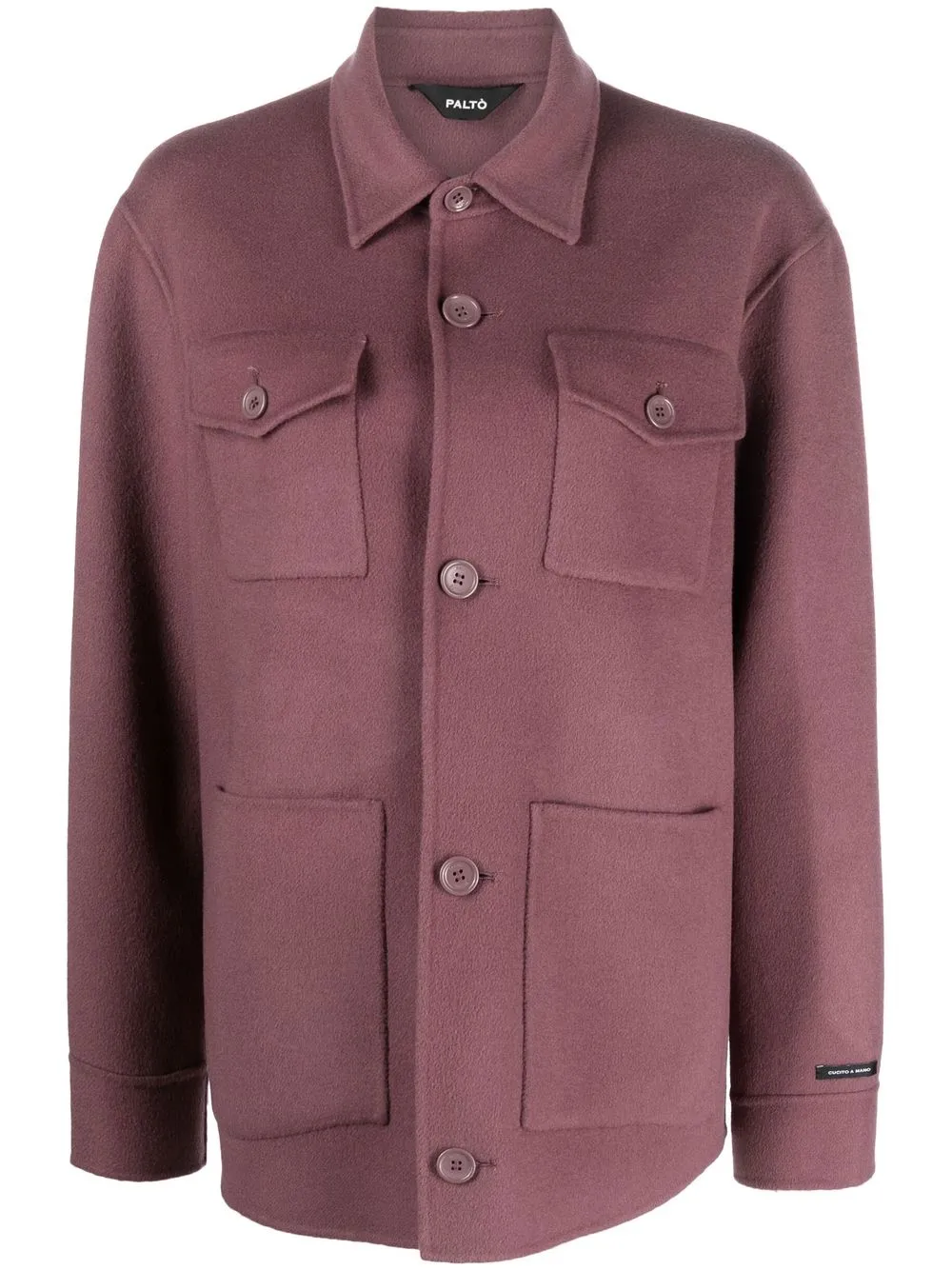 

Paltò felted wool shirt jacket - Purple