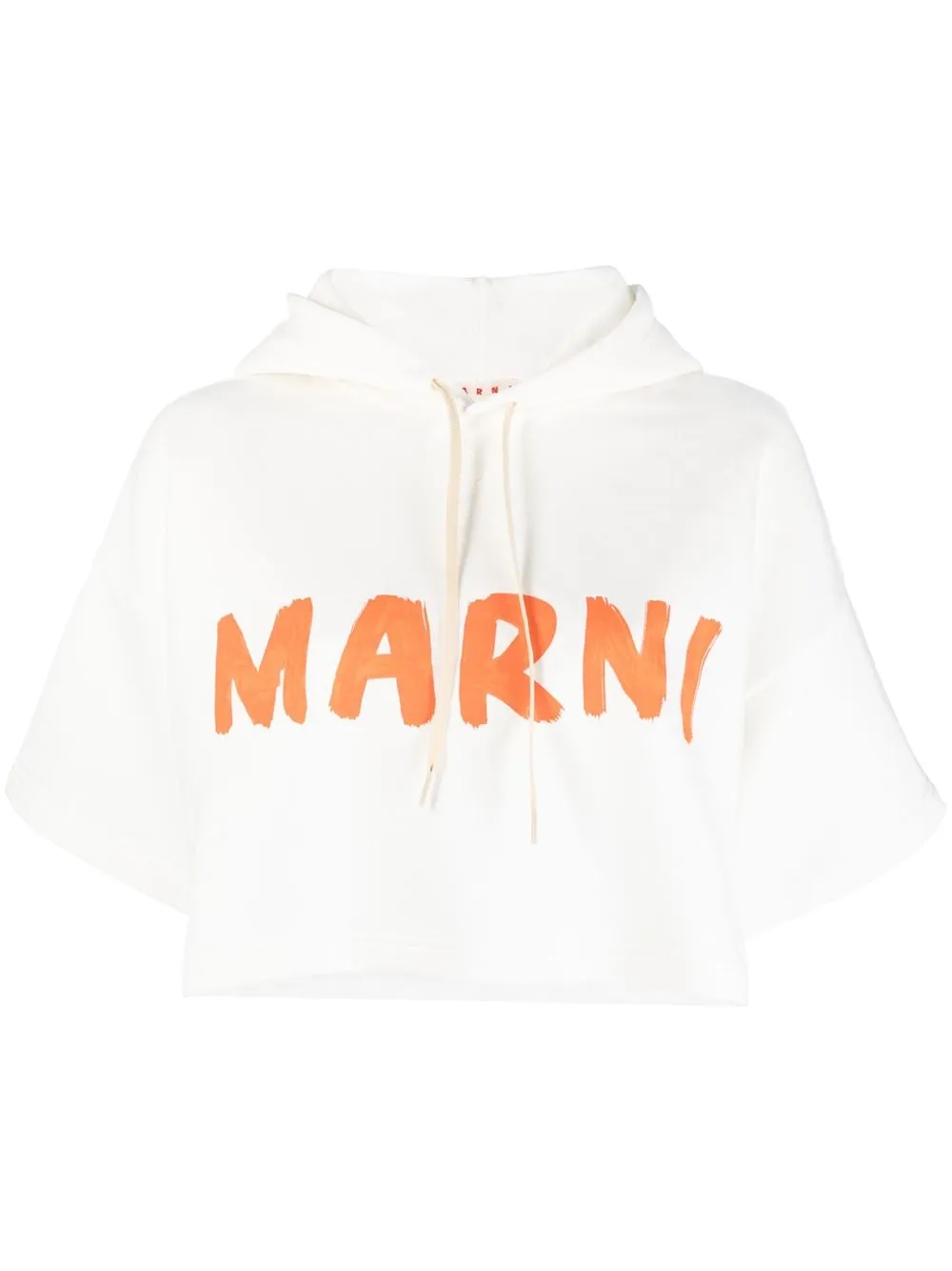 

Marni logo-print short-sleeved hoodie - White