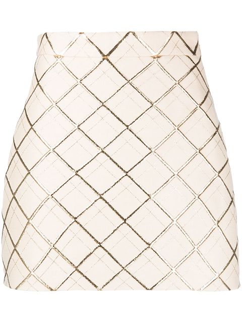 Valentino lattice-embroidery miniskirt