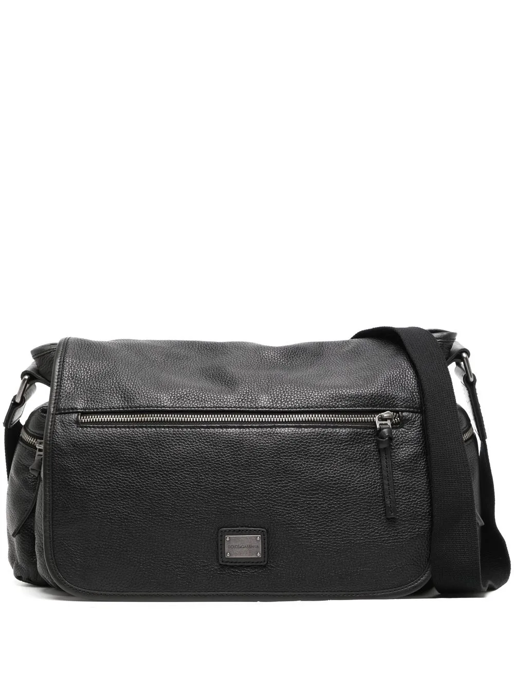 

Dolce & Gabbana logo-plaque messenger bag - Black