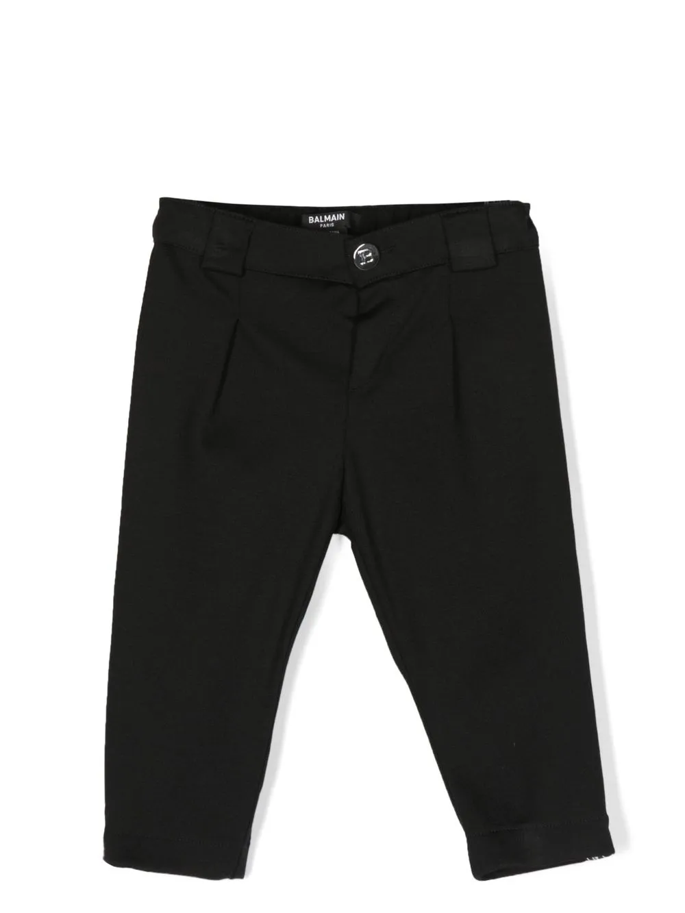 

Balmain Kids logo-tape straight-leg trousers - Black