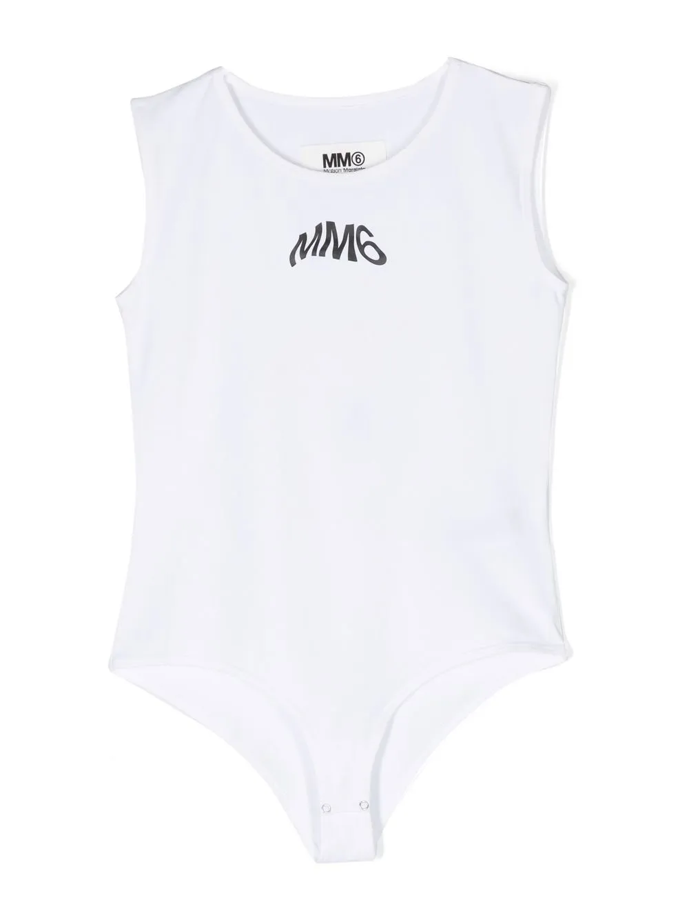 

MM6 Maison Margiela Kids body con logo estampado - Blanco