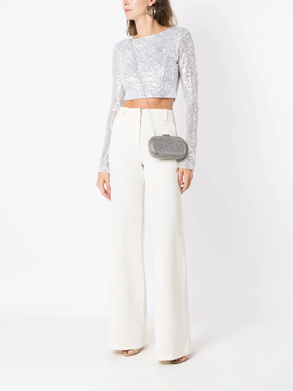 SERPUI Clutch verfraaid met kristallen - Zilver