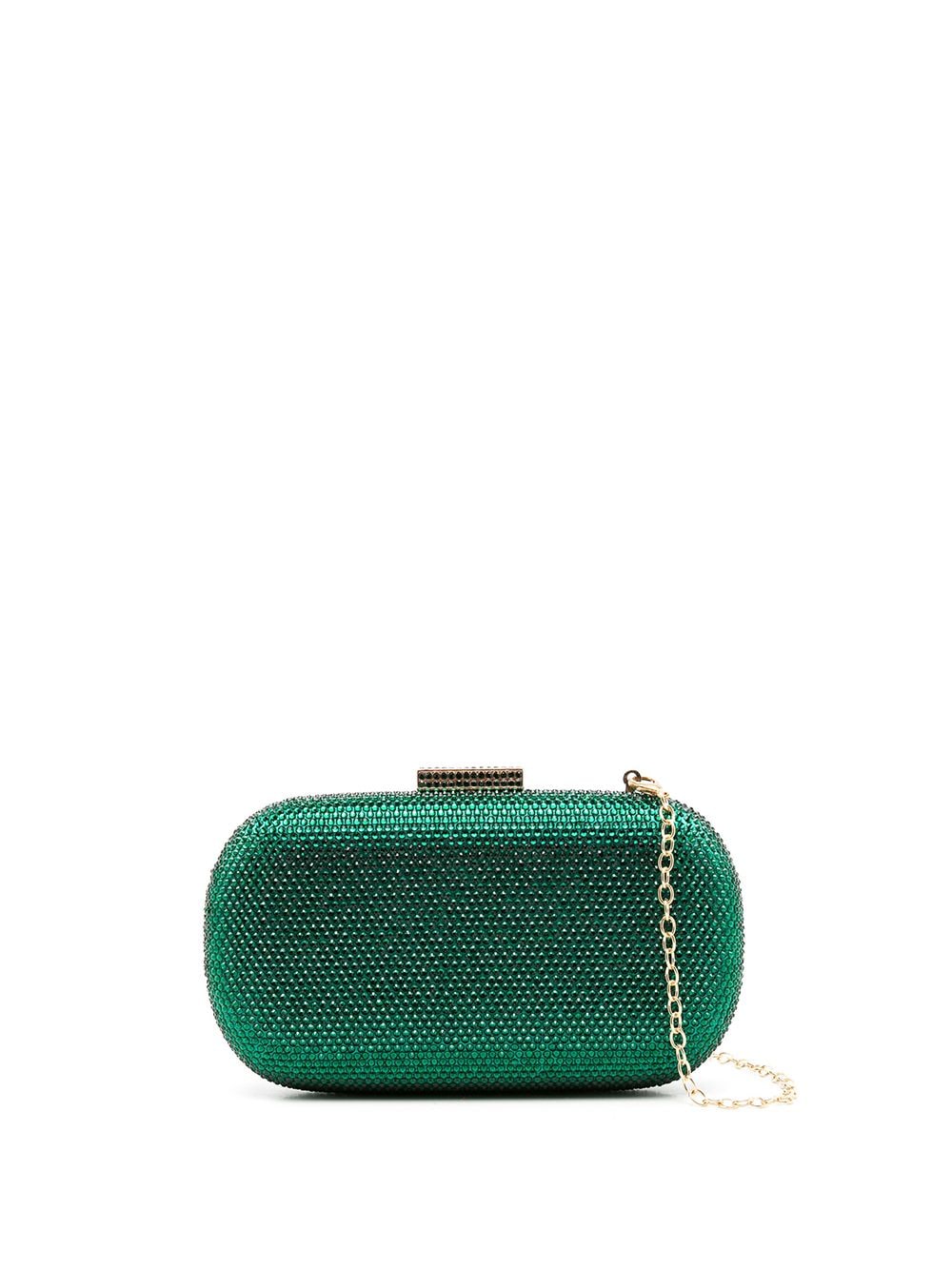 Serpui Emma Rhinestone-embellished Clutch Bag In Green