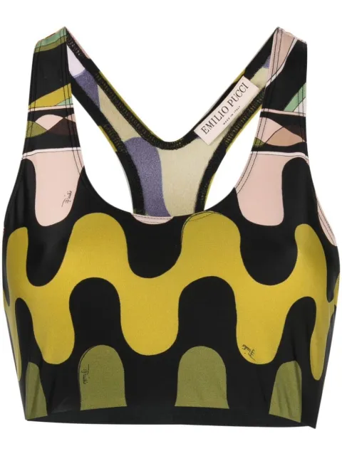 PUCCI Fiamme-print racerback cropped top
