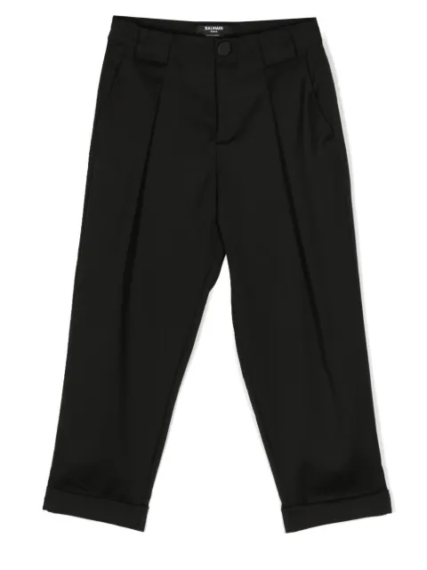 Balmain Kids Calça reta com patch de logo