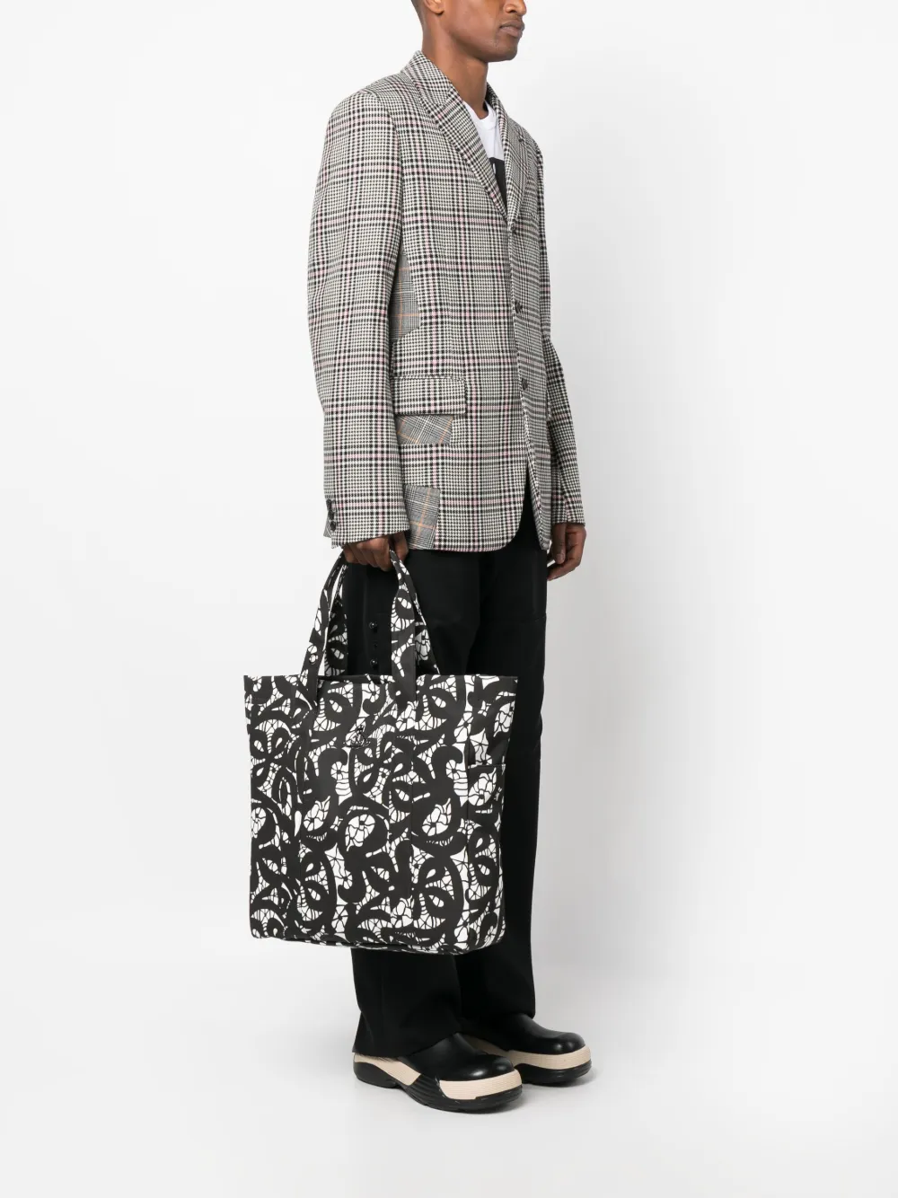 Vivienne Westwood Murray lace-print tote bag - Zwart