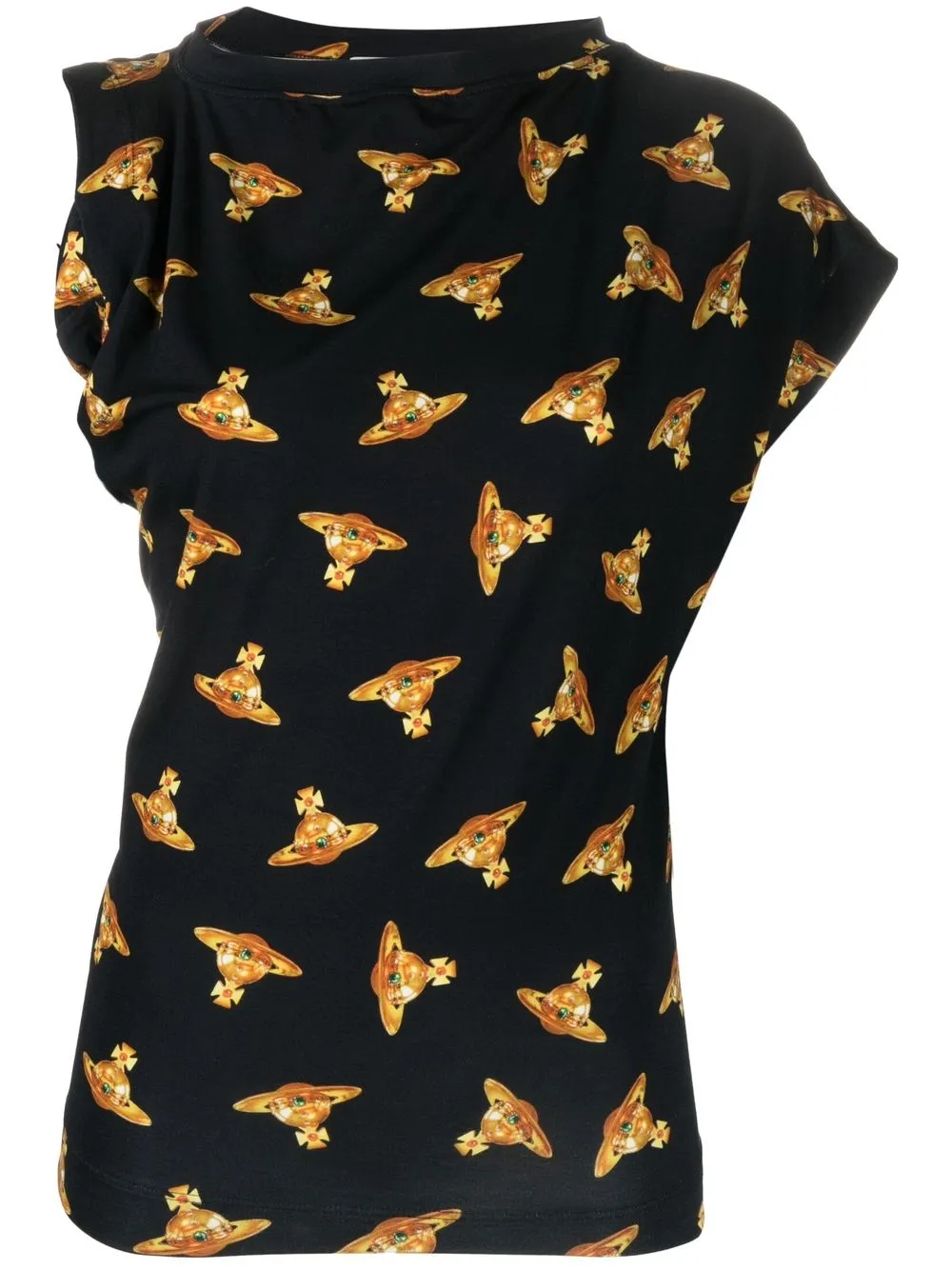 

Vivienne Westwood Orb-print asymmetric T-shirt - Black