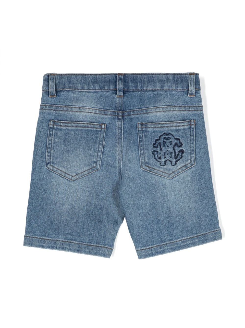 Roberto Cavalli Junior Spijkershorts met geborduurd logo - Blauw