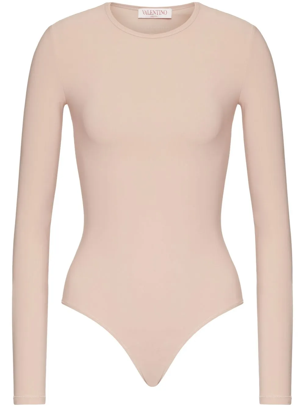 Valentino Fitted Long-sleeve Bodysuit In Sand