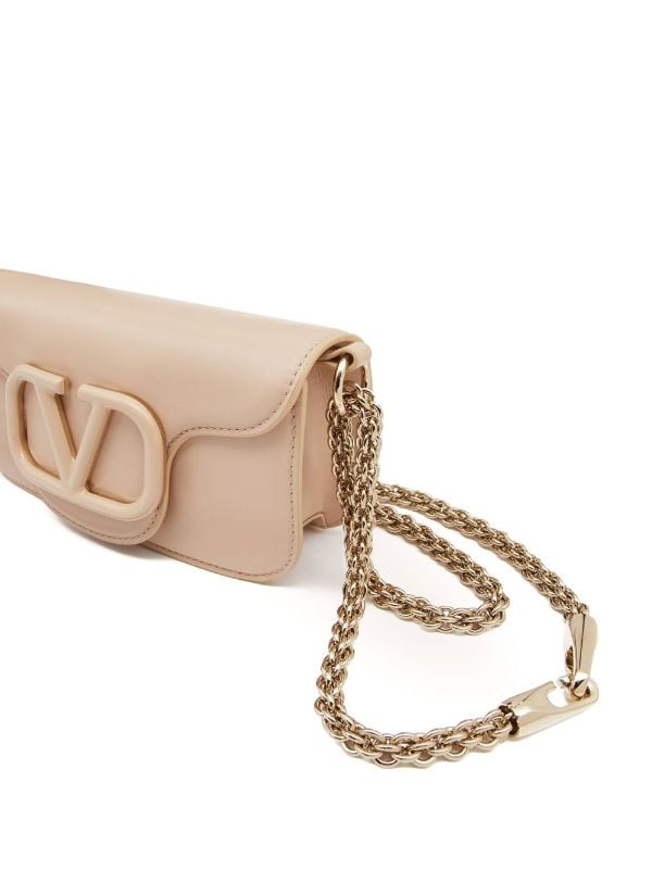 Valentino Garavani Small Vsling Leather Top Handle Bag In Neutral