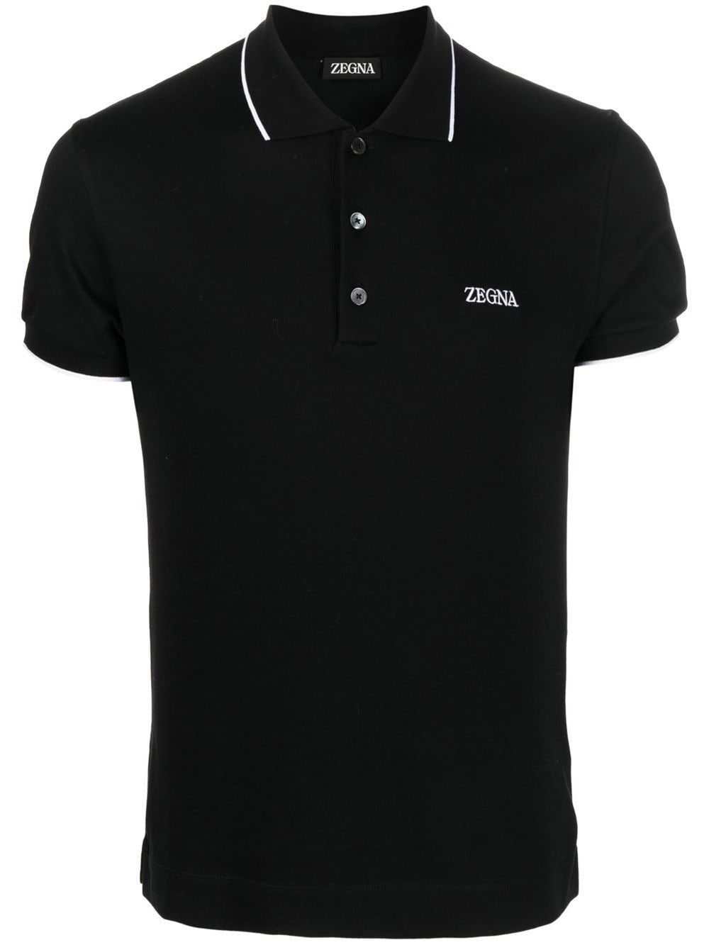 Zegna Cotton Polo Shirt In Black