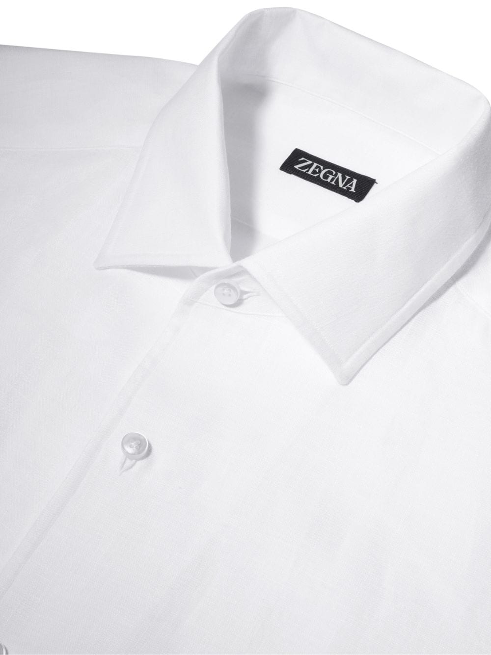 Shop Zegna Pure Linen Long-sleeve Shirt In 014 White