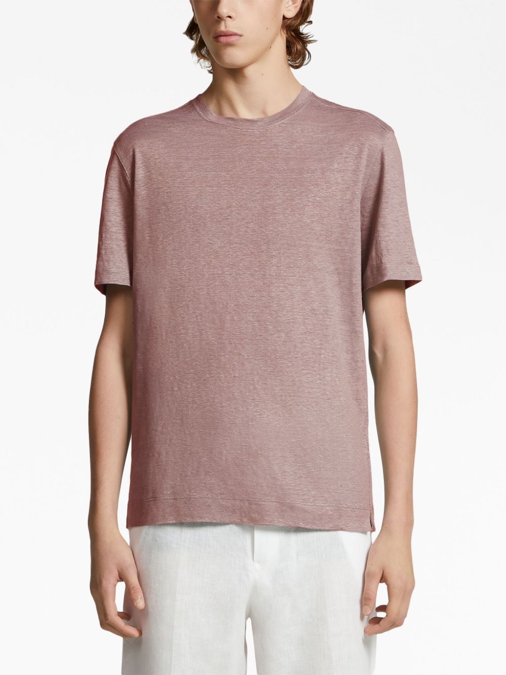 Zegna Linnen T-shirt - Roze