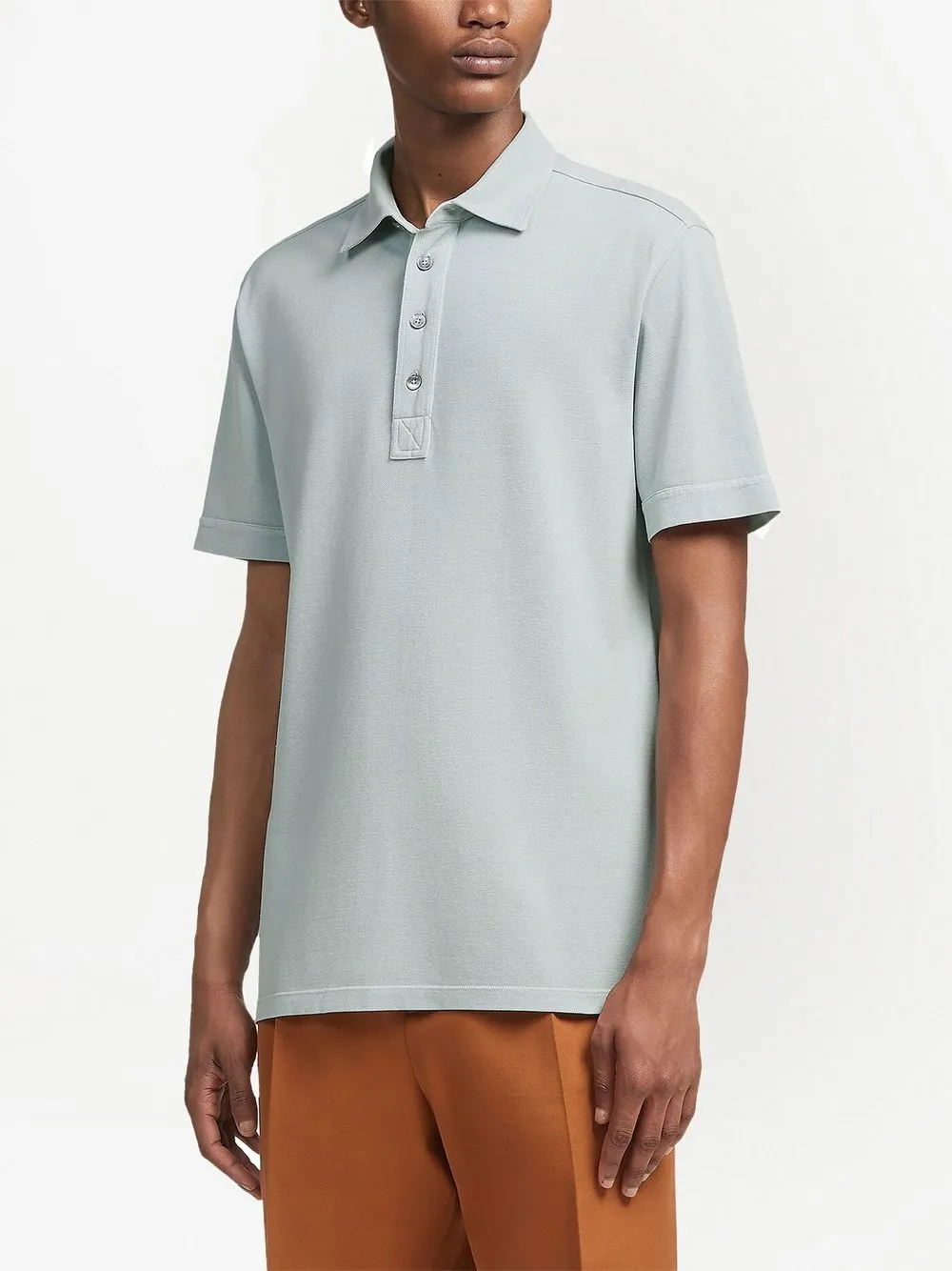 Zegna Poloshirt met knopen - Groen