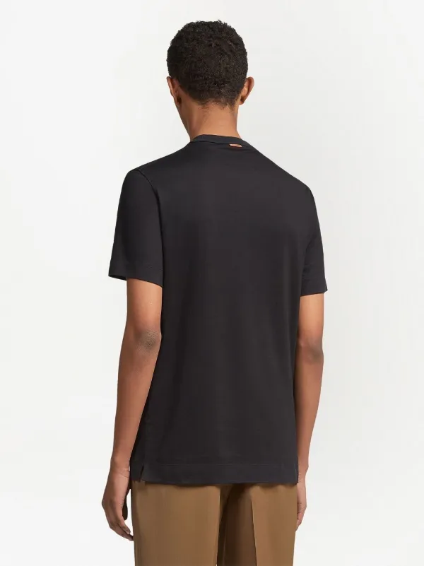 Zegna logo-print Cotton T-shirt | Black | FARFETCH ID