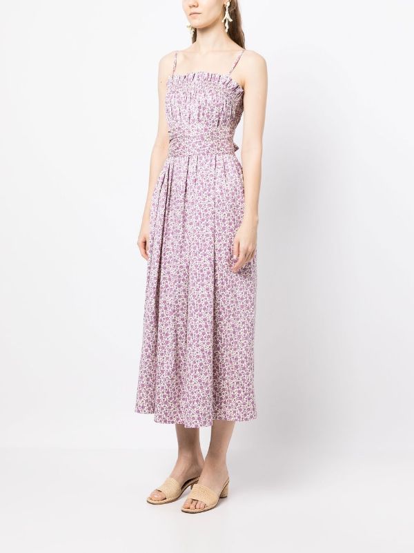 Tory Burch Sleeveless Floral Midi Dress - Farfetch