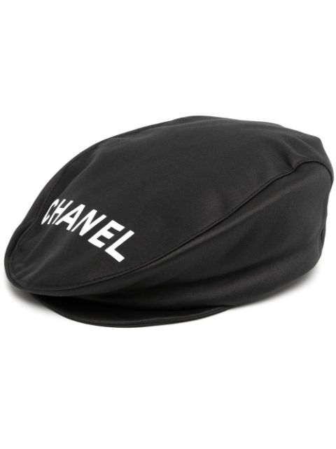 Cheap CHANEL 1990-2000s logo-print casket hat Women