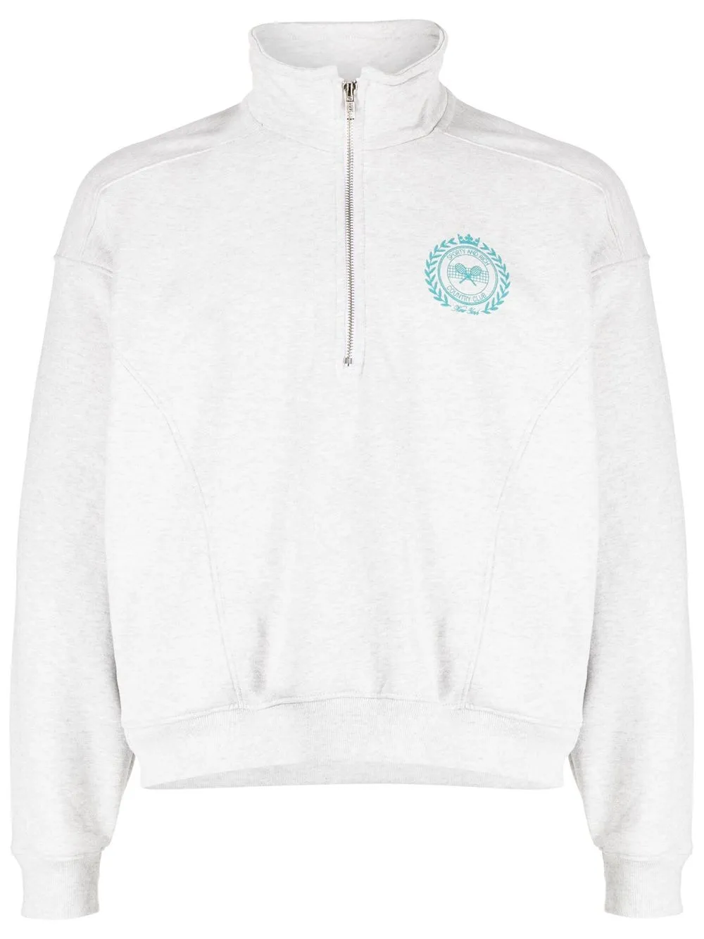 

Sporty & Rich sudadera con medio cierre y logo estampado - Gris