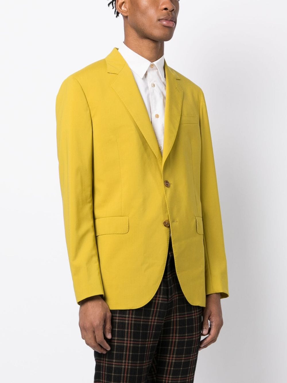 Shop Paul Smith Single-breasted Wool Blazer In Yellow