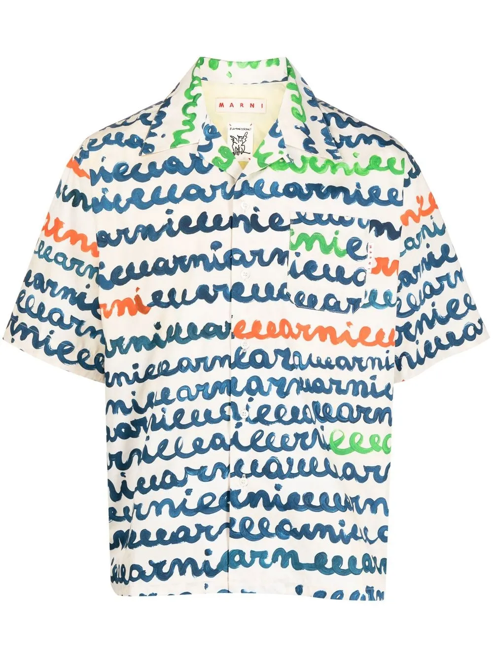 

Marni script-print cotton shirt - White