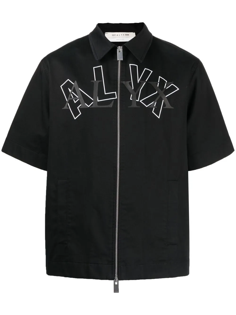 

1017 ALYX 9SM logo short-sleeve zip shirt - Black