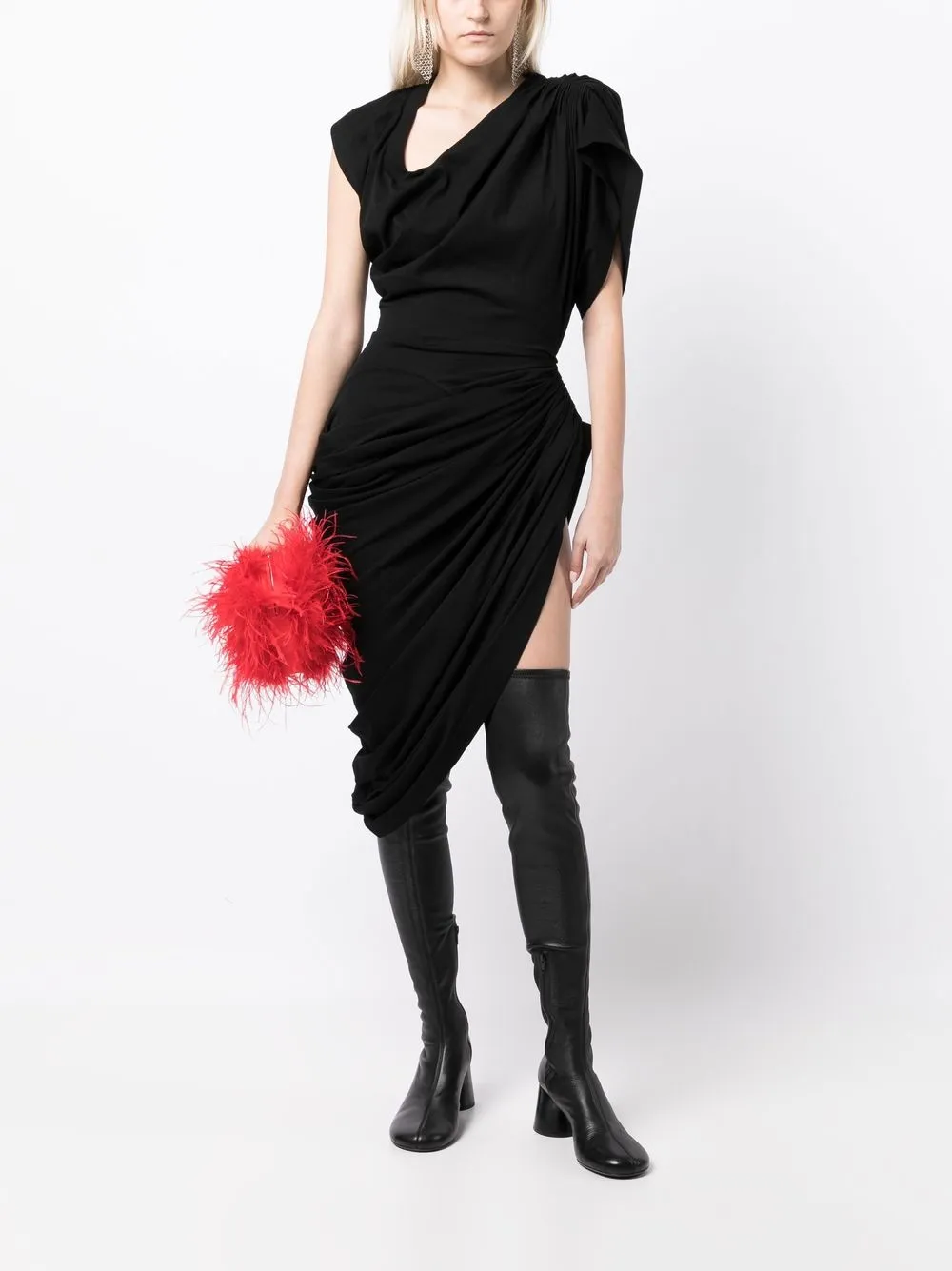 Alexander Wang asymmetric mini dress - Zwart