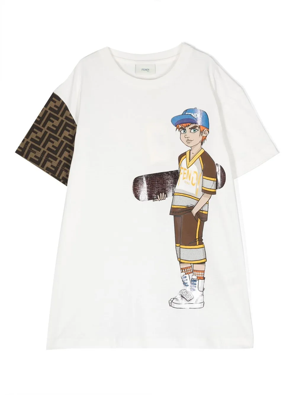 Fendi Kids T-Shirt mit Monogramm - Weiß