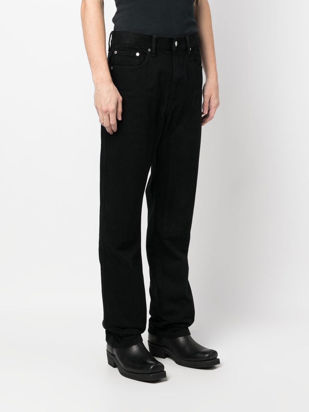 Shop Helmut Lang Panelled Straight-leg Jeans In Black
