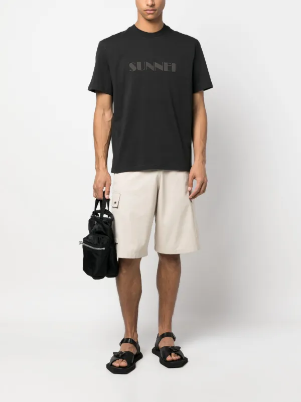 Sunnei logo-print Cotton T-shirt | Black | FARFETCH AO